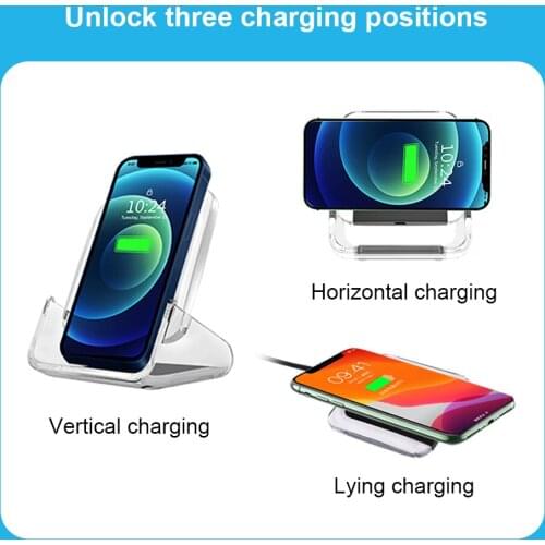 Qi Wireless Charger Stand For iPhone 12 11 Pro X XS Max XR 8 Samsung S20 S10 Note 20 Fast Charging Dock Station Phone Holder