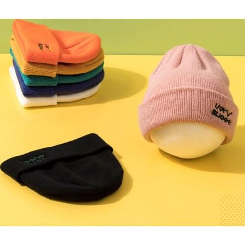 Baby Winter Hat for Boy Girl Soft Knitted Solid Color Warm Newborn Toddler Hats Cap Elastic Cotton Bonnet Caps