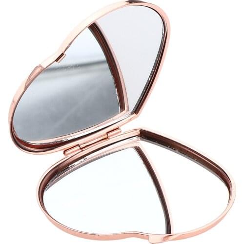Travel Foldable Pocket Makeup Mirrors Beauty Vanity Mirror w/ Aluminum Frame