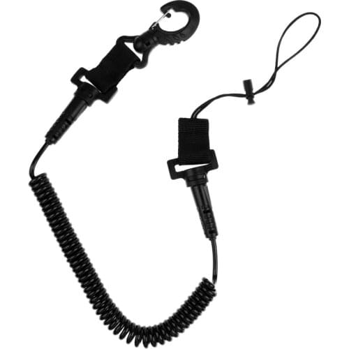 Scuba Diving Spiral Coil Lanyard Torch Camera Holder Strap Swivel Snap Clip Diving Accessories