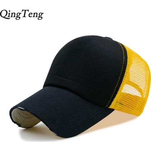 Camouflage Breathable Mesh Cap Summer Solid Adjustable Brand Men Baseball Cap 6 Panels Hip Hop Snapbacks Hats For Women