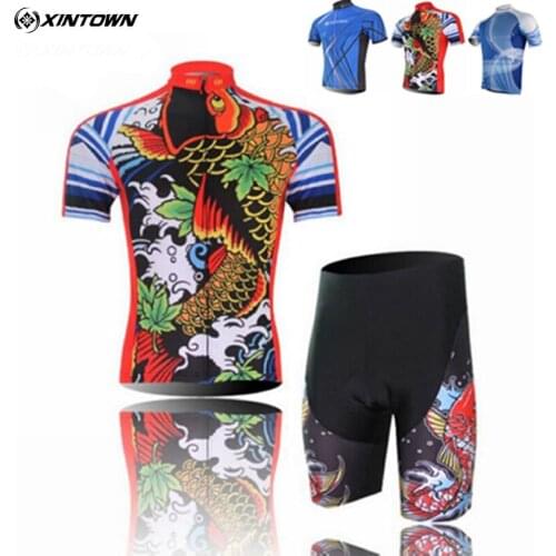 XINTOWN Mens Ropa Ciclismo Pro Team Cycling Kit Short Sleeve Outdoor Bike Cycle Jersey Top and (Bib) Shorts Set S-4XL