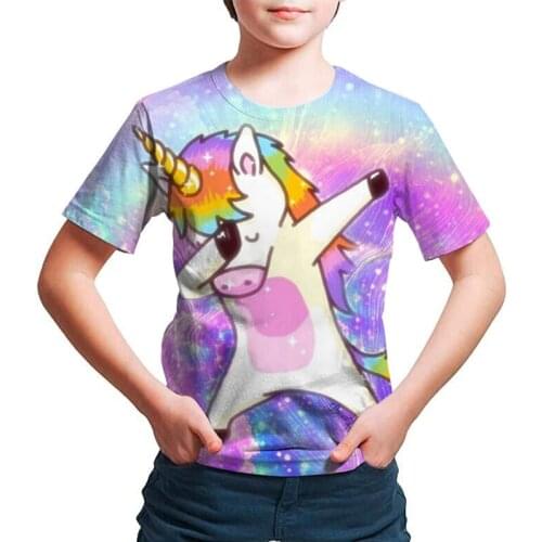 Summer Childrens T-Shirts Unicorn 3d Kawaii T-shirt Birthday Tshirt for Kids Funny Unicorn Boys Girls T Shirt Unicorn Tops Tees