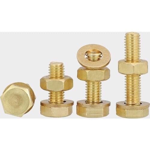 Brass screw all copper nut set outer bolt flat washer combination M4m5m6m8m10