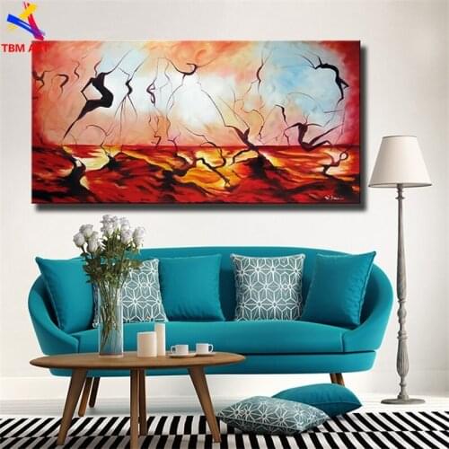 Dance Passion Picture Hand painted Modern Abstract Oil Painting on Canvas for Living Room Wall Art Home Decoration Gift SL077