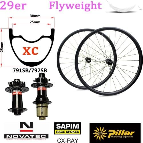 Super Light 29er MTB Carbon Rim 345g for Mountain Bike Wheel Cross Country Wheelset Tubeless Ready NOVATEC Boost or QR Hub
