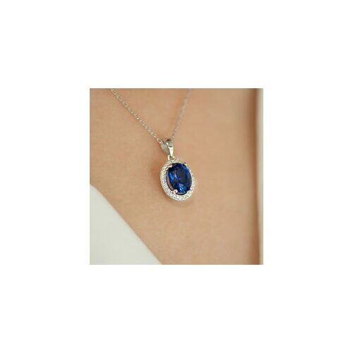 Symbol Gold 2.75 Carat Diamond Sapphire Necklace Fashion Jewelry Stylish Brilliant Eye-catching Pendant For Women