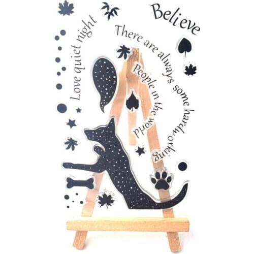Silhouette Dog Transparent Clear Silicone Stamp Seal DIY Scrapbooking Stencil Coloring Embossing Decor Office School Supplies