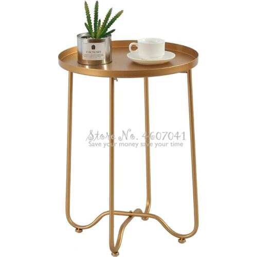Nordic Golden Iron Foldable coffee table Living room Sofa Side Table disc Movable Dining Table Small end Table Home Furniture
