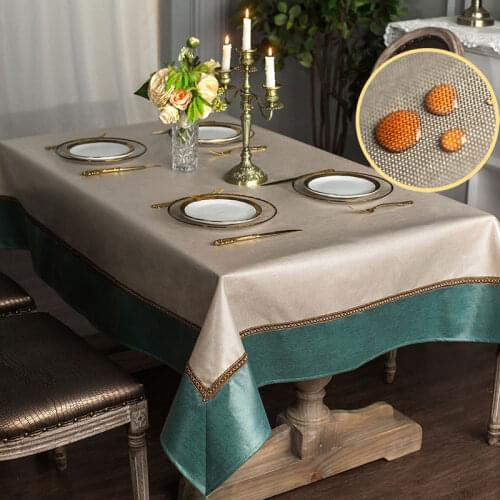 European Fabric Waterproof Tablecloth Rectangular Oilproof Party Patchwork Home Living Room Dinning Coffee Table Cover