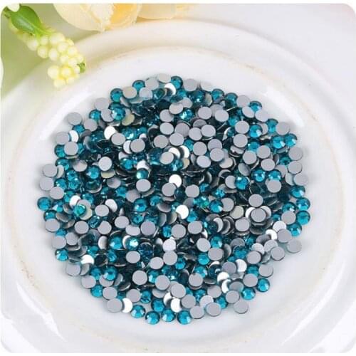 Nail art Strass Blue Zircon Color Crystal Nail art Rhinestones SS3-SS34 Glitter Non Hotfix Flatback Manicure Nail Art Decoration