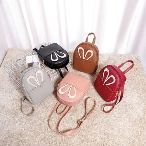 Crossbody bags shoulder bag backpack women purse PU Leisure Simple Solid color Cute student Retro leather Retro Leisure Simple
