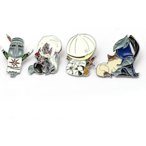Dark Soul 3 Brooch For Women Metal Solaire of Astora ARTORIAS Onion Knight Enamel Pins Badges For Clothes Backpack Brooches