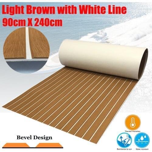 EVA Foam Boating Teak Decking Sheet For Boat Yacht Marine Flooring Carpet 90cmX240cm Light Brown In White Boat Accessories