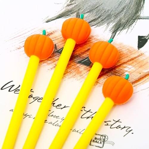 24Pcs/set Japan Special Cute Pumpkin Gel Pens Funny Kawaii Black Rollerball Ballpoint Stationery Back to School Stuff Thing 2021