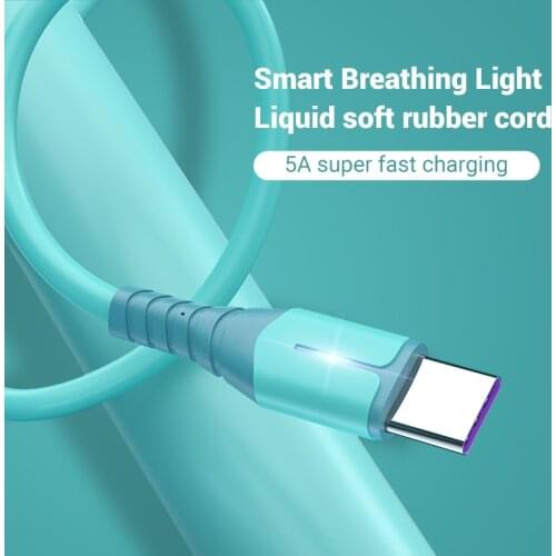 The new liquid silicone data cable with light is suitable for iPhone lighting cable data cable fast charging cable usb cable