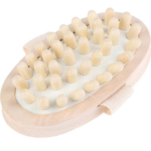 1pc Wooden Body Massage Brush Cellulite Reduction Relieve Tense Muscles Spa Tool