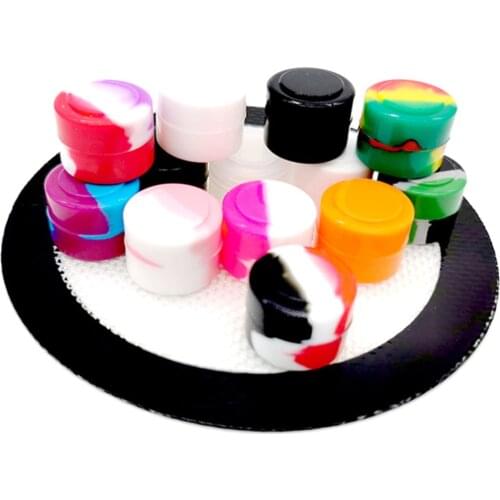 100Pcs Shisha 2ml Jar Oil Wax Silicone Container Storage Box Jars Dab Case Smoking Smoke Herb Tobacco Cigarette Accessories