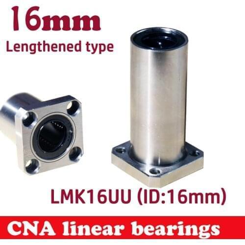 2pcs/lot Free shipping LMK16LUU long type 16mm flange linear bearing CNC Linear Bush