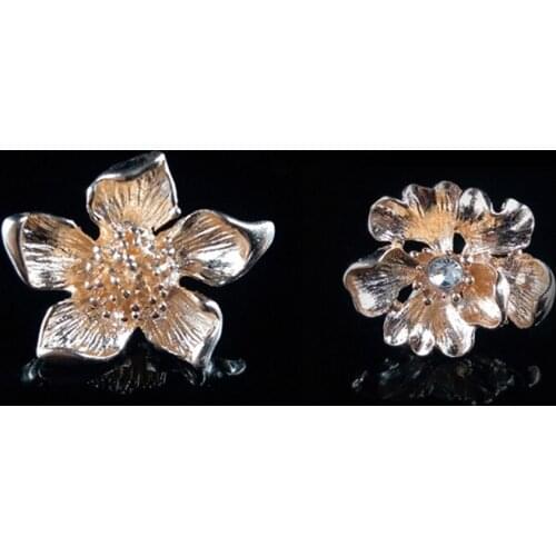 2019New 100Pcs Alloy Flower Button for DIY hair accessories and wedding Bridal decoration HZ459-HZ460