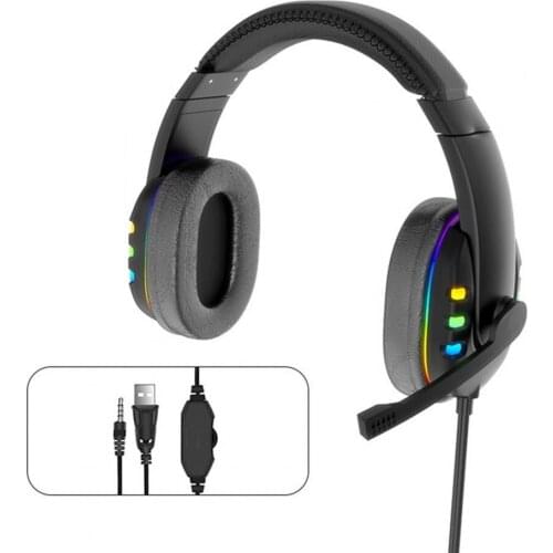 2021 New AK47 LED Head-mounted Gaming Headset Wired Stereo Heavy Bass Headphones Phone Noise Reduction Earphones Hot