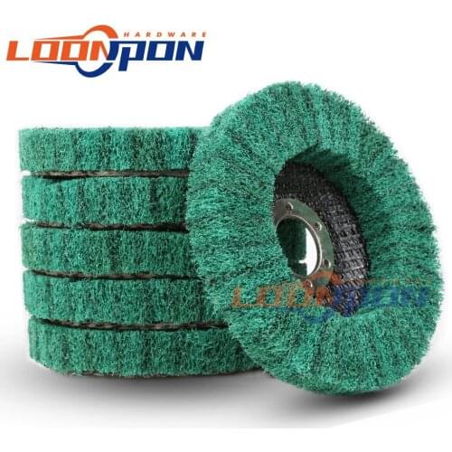 4.5inch Nylon Fiber Flap Buffing Wheel 180 Grit Green Nylon Fiber Buffing Wheel 1-10Pcs