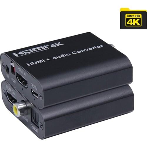4K HDMI-compatible Audio Extractor 5.1ch With ARC EDID HDMI-compatible to R/L Audio Extractor Optical Coaxial for HDTV Monitor