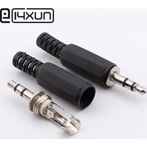 5pcs/lot 3Pins 3.5mm plug RCA Connector RCA plug 3.5 jack Stereo Headset Dual Track Headphone