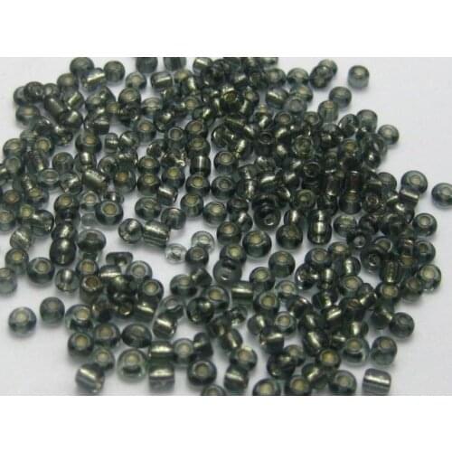 5000 Glass Seed Beads 2mm silver lined Grey + Storage Box