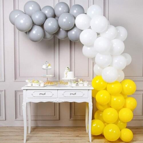62pcs/Set Pink Gray Thick Matte Latex Balloon Garland Arch Kit Wedding Birthday Party Decor Kids Baby Shower Yellow Ballon Chain