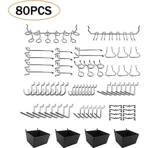 80PCS Pegboard Hooks Home Kitchenware Workshop Sundries Hanging Storage Warehouse Tool Hanger Multifunctional Organizer Hook