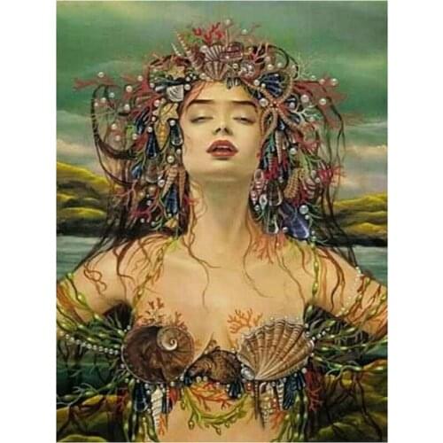 Diy Diamond Painting Cross Stitch Woman Full Rhinestones Mosaic Crafts Square Diamond Embroidery Needlework Portrait Decorations