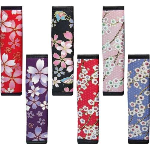 Car Plum Blossom Safety Belt Covers Cherry Blossoms Car Seat Belt Case for Car Shoulder Pad Protection Padding Auto Accessories