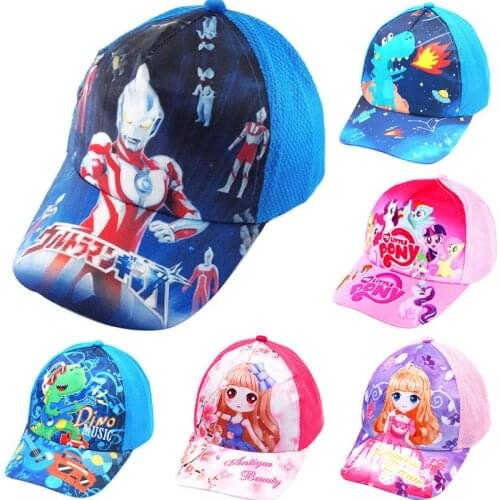 New Fashion Printed Cartoon Children Snapback Cap Spring Summer 2-10 Years Old Kid Sun-shading Boy Baseball Cap Girl Hip Hop Hat