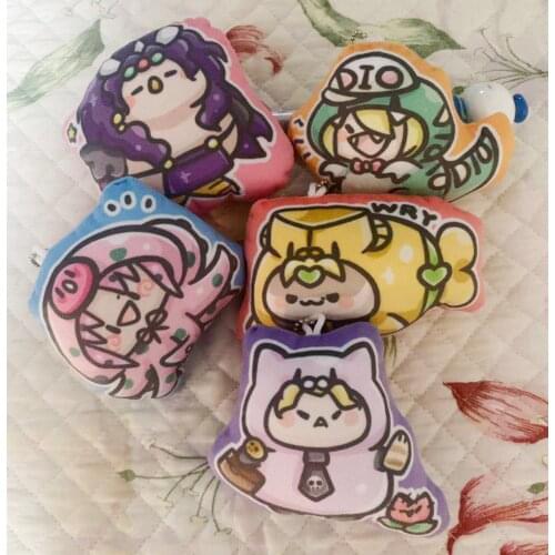 Anime JoJos Bizarre Adventure Golden Wind DIO BRANDO Diavolo KILLER QUEEN Cosplay Keychain Doll Mini Plush Pendant Toy Gift