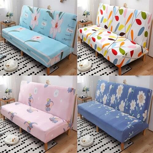 Floral Elastic Sofa Bedspread Removable Adjustable All-inclusive Couch Slipcover Without Armrest Universal Fold Sofa Bed Cover