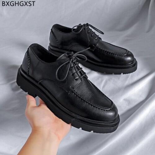 Black Mens Wedding Dress Shoes Platforms Casual Business Shoes Men Formal Men Shoes Leather Chaussure Homme Zapatos De Hombre