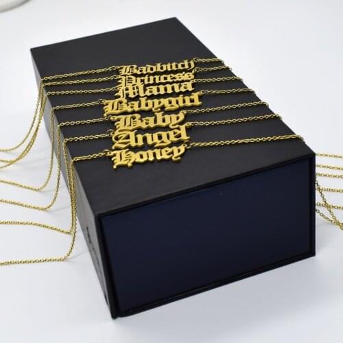 QIAMNI Angel Princess Choker Baby Charm Necklace Honey Daddy Babygirl Mama Brat Letter Pendant Necklace Jewelry Collar Gift