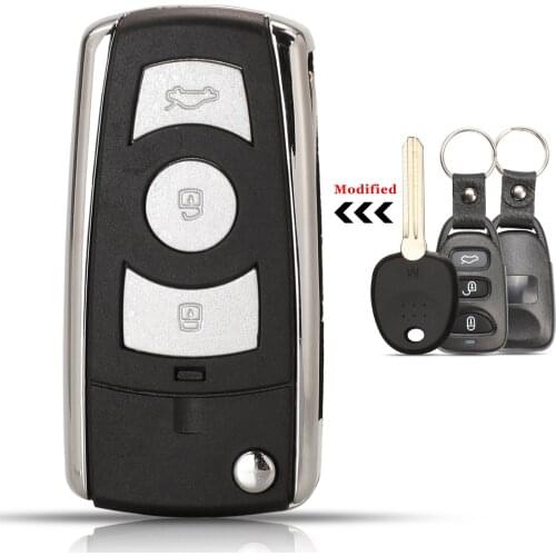 Jingyuqin 10pcs 3 Buttons Modified Car Key Shell For Hyundai H1 Bus I10 Avante Elantra Touring Yuedong For kia Carens3 Sedona