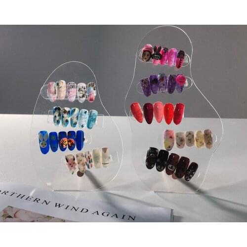 Nail Art Showing Holder, Clear Acrylic Nail Art Detachable Color Card Display Board Acrylic False Tip Display Stand Rack