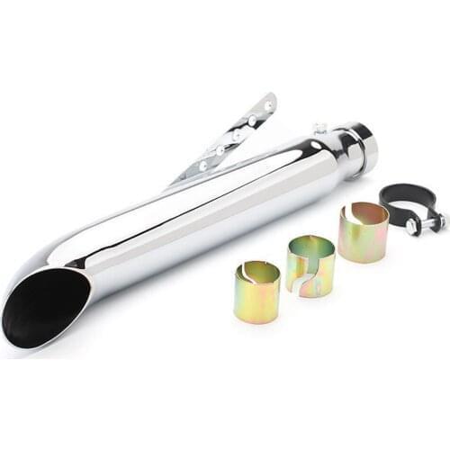 For Harley Cafe Racer Chopper Bobber Custom Bike 35mm 39mm 43mm Chrome Reverse Cone Motorcycle Exhaust Pipe Muffler Silencer