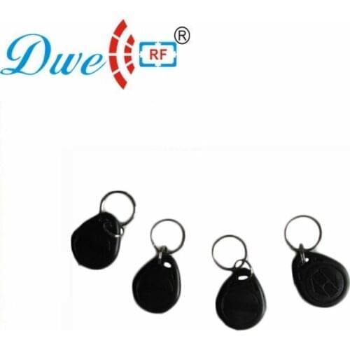 DWE CC RF Access Control Card 125khz EM4100 RFID Keyfob Black Token Key Tag For Access Control System K002