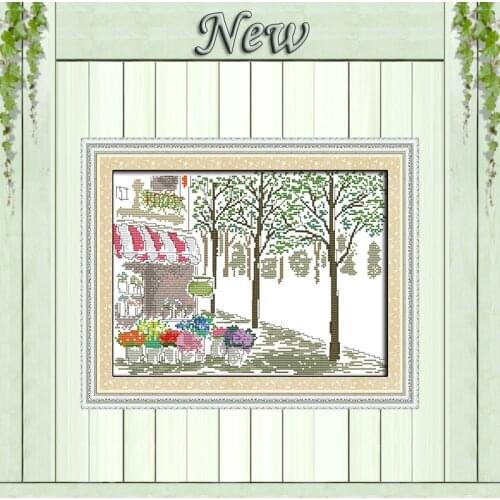 Florist cartoon flowers decor painting counted print on canvas DMC 11CT 14CT kits chinese Cross Stitch embroidery needlework Set