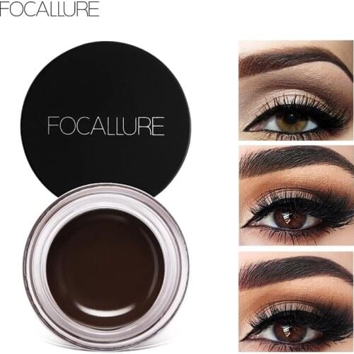 FOCALLURE Eyebrow Gel Cosmetics Enhancers With Brush Waterproof Long Lasting Brown Shade Professional Female Makeup For Eyebrows