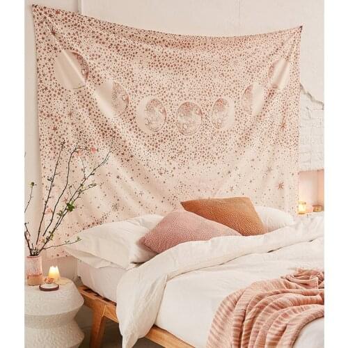 Moon Tapestry Wall Hanging Psychedelic Galaxy Night Sky Hippie Tapestries Boho Wall Cloth Carpet Yoga Beach Blanket Home Decor