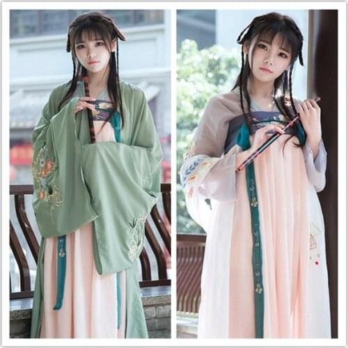 Nine Nights Beautiful Womens Chinese Style Ruqun Vintage Gorgerous Dress Fine Embroidery Hanfu Long Dress Fairy Kei 4Pcs Set