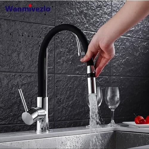 Brass Hot And Cold Water Basin Faucet Rotating LED Kitchen Sink Faucet Universal Faucet