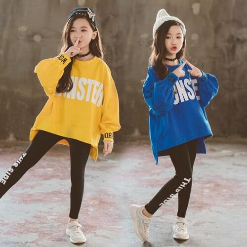 Fashion Sweatshirts for Children Girls 2021 Autumn Top 5 6 8 10 12 13 Years Kids Casual Clothes