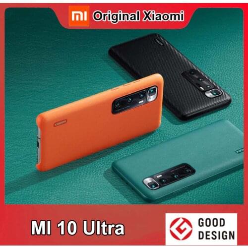 Original Xiaomi Mi 10 Ultra PU Leather Case ( mi10 ultra ) back Cover Smartphone Protect Shell Luxury Leather Protection Cover