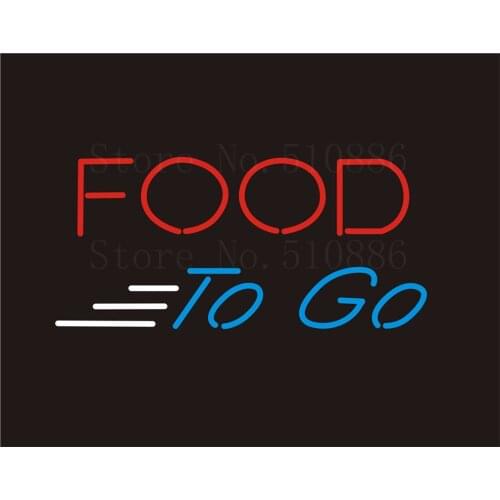 Custom NEON Sign Board Food To Go Take out GLlass Tube Beer Bar Club Pub Display Store Shop Light Signboard Signage Signs 17*14"